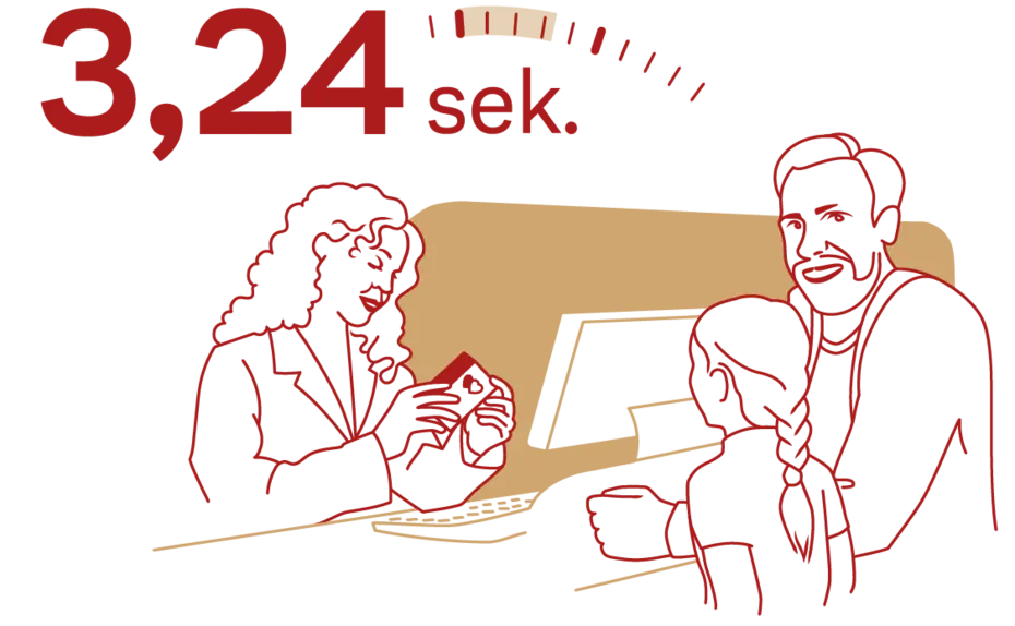 Prikaz tri osobe u razgovoru, s naglaskom na ženu koja drži papir i dva muškarca, od kojih jedan nešto pokazuje. Iznad je istaknuto vrijeme od 3,24 sekunde. Pozadina je neutralne boje.